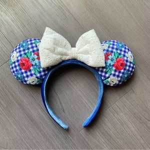 Cottage Gingham Floral Disney Parks Minnie Ears Headband